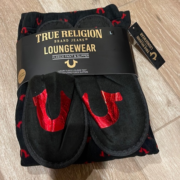 True Religion Other - True Religion Loungewear Fleece Pant and Slippers SIZE LARGE